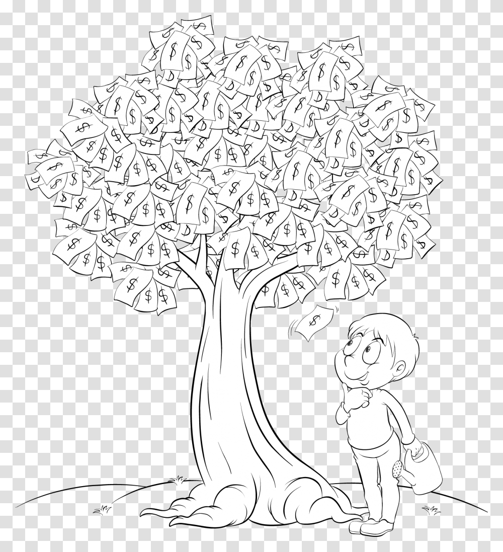 Tree Of Money Drawings, Plant, Cross Transparent Png