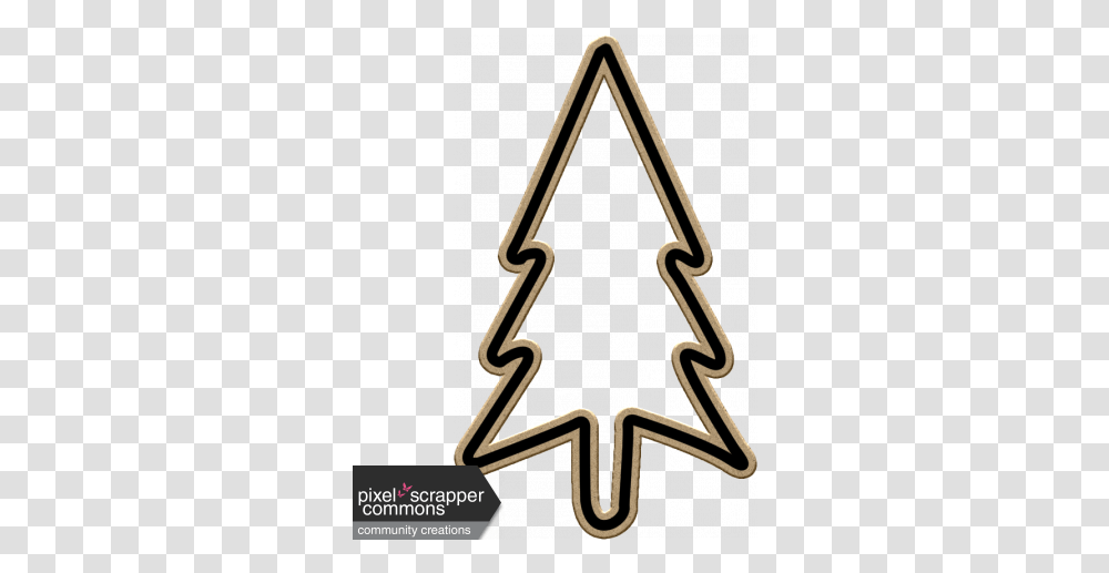 Tree Outline Kraft Element Graphic By Kelly Wardlow Sign, Triangle, Dynamite, Bomb, Weapon Transparent Png