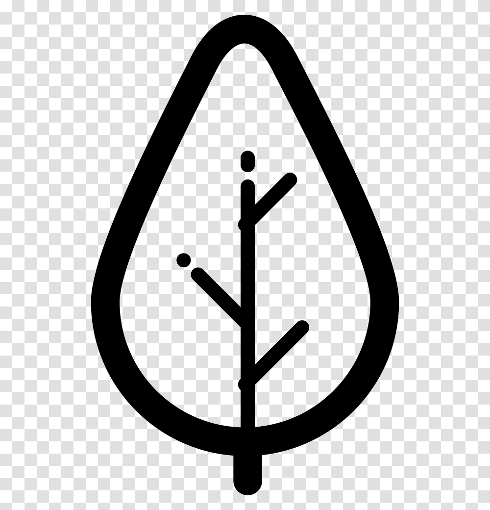 Tree Outline Of Leaf Shape Tree Icon Outline, Stencil Transparent Png