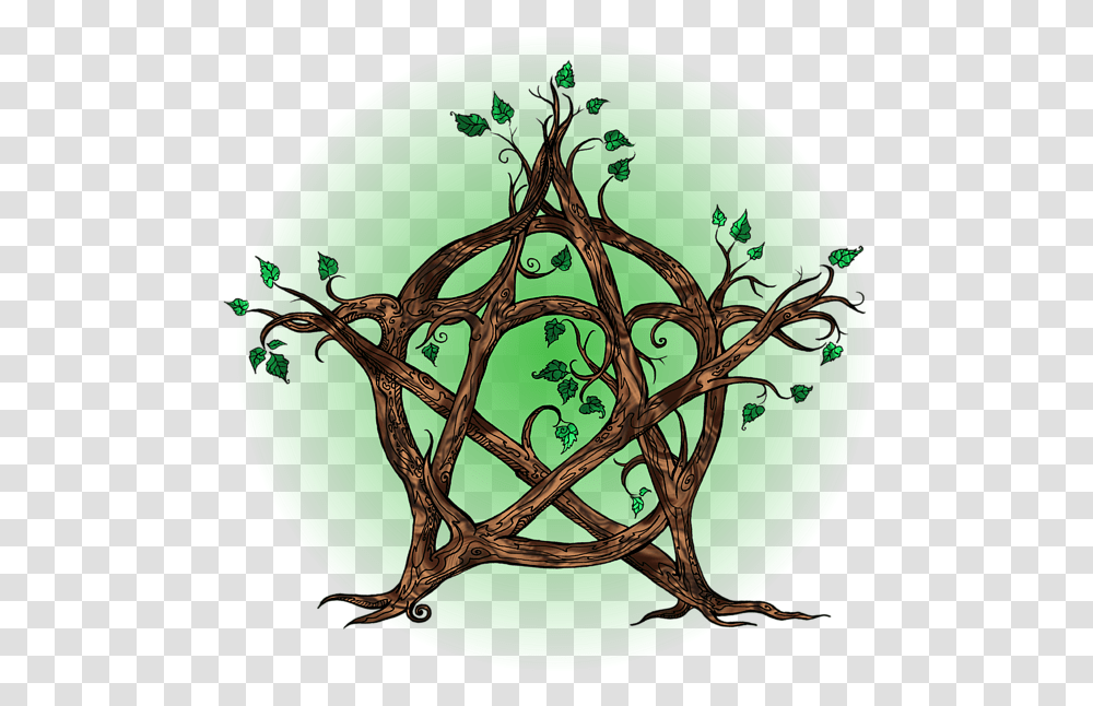 Tree Pentacle In Green Weekender Tote Bag Triquetra Tree, Symbol, Logo, Trademark, Sphere Transparent Png
