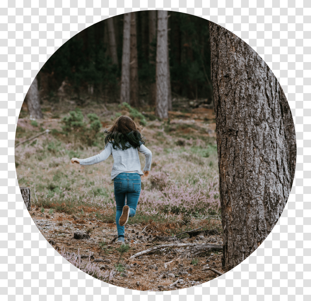Tree Planting 03 Girl Running In The Woods, Person, Shorts, Pants Transparent Png