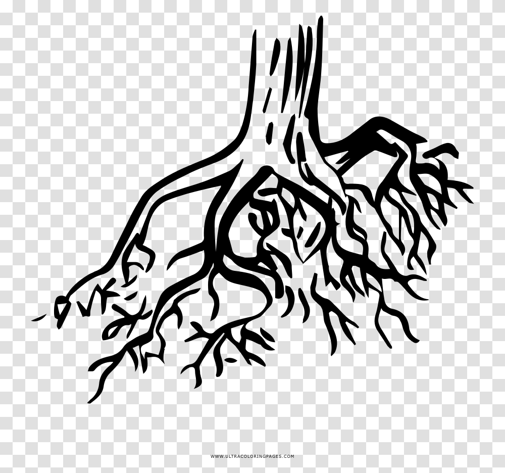 Tree Roots Coloring Page, Gray, World Of Warcraft Transparent Png