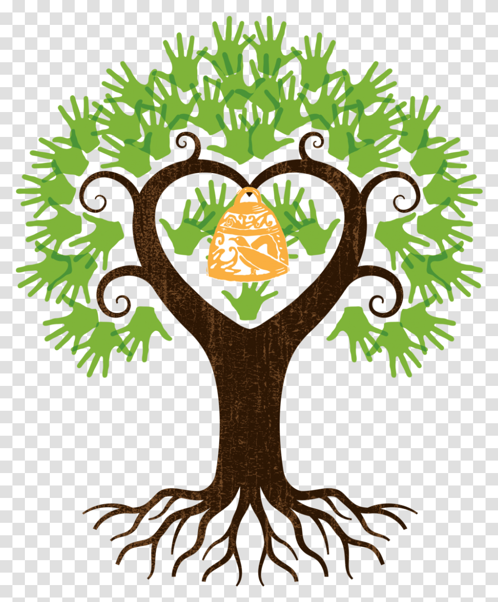 Tree Roots Heart Download Free Clipart With A Hands Tree With Roots, Plant, Poster, Advertisement, Food Transparent Png