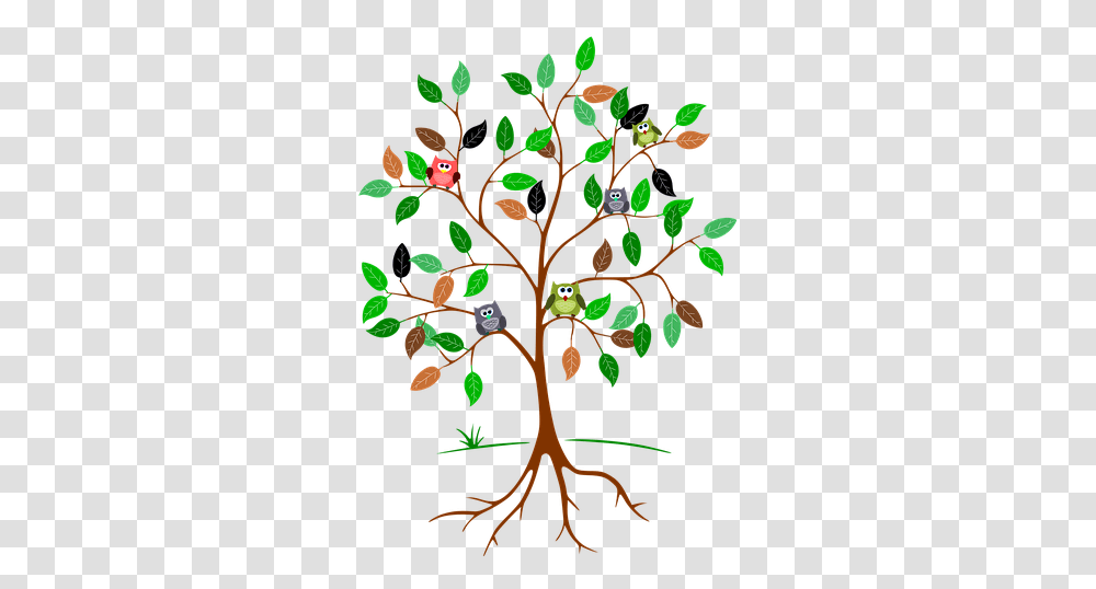 Tree Roots Owls In A Tree Clipart Download Original Tree With Owls Clipart, Plant, Annonaceae, Fruit, Food Transparent Png
