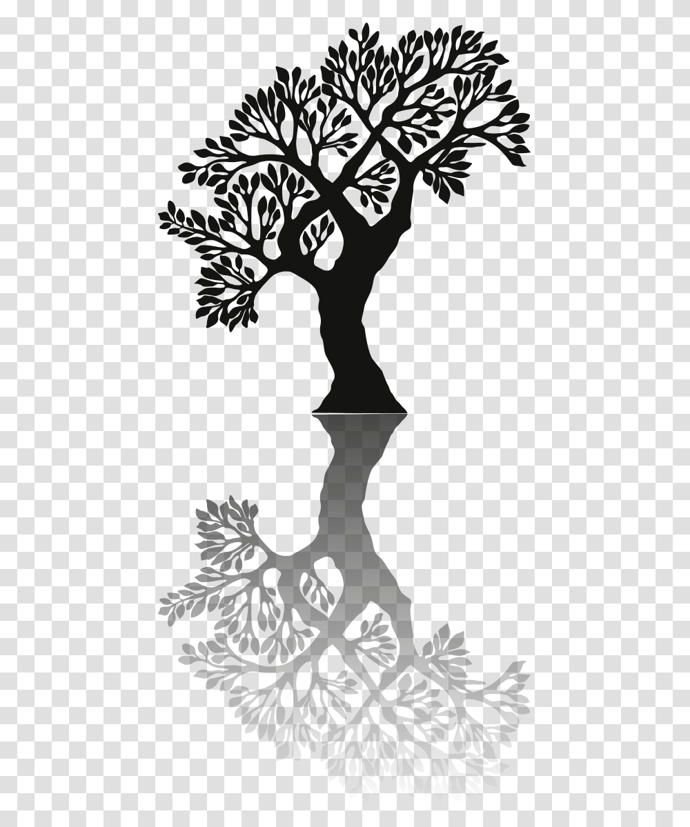Tree Shadow Black Shadow Tree, Stencil, Plant, Hand, Silhouette Transparent Png