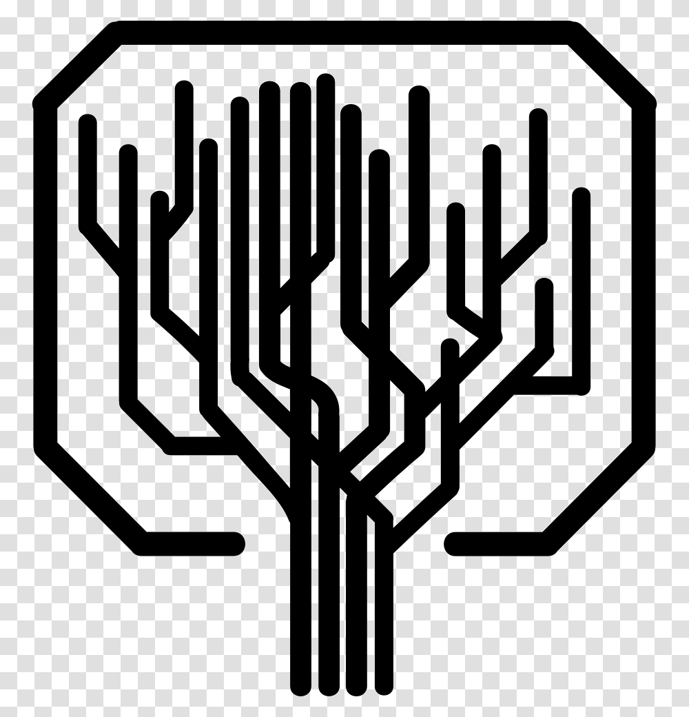 Tree Shape Of Straight Lines Like A Computer Printed, Sign, Road Sign, Weapon Transparent Png