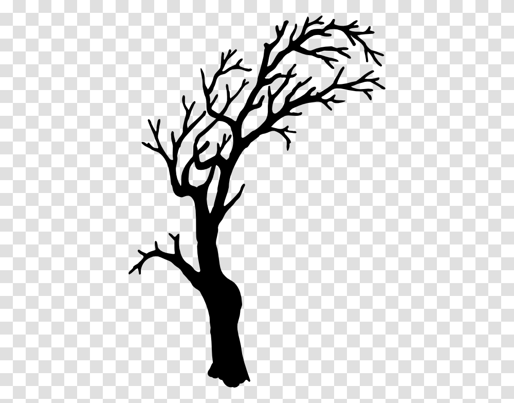 Tree Silhouette Paper Cutouts Tree, Stencil, Cross Transparent Png