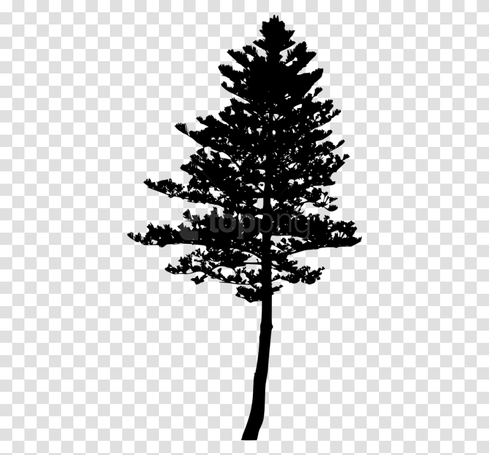 Tree Silhouette Pine Tree Silhouette, Plant, Christmas Tree, Ornament, Cross Transparent Png