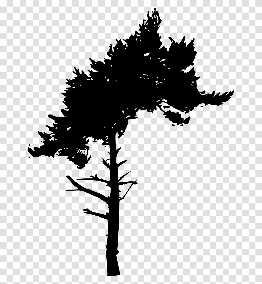 Tree Silhouette Tree Silhouette Cut Out, Stencil, Cross, Plant Transparent Png