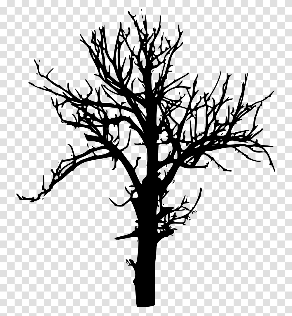 Tree Silhouette Tree Silhouette No Background, Plant, Stencil, Tree Trunk, Cross Transparent Png