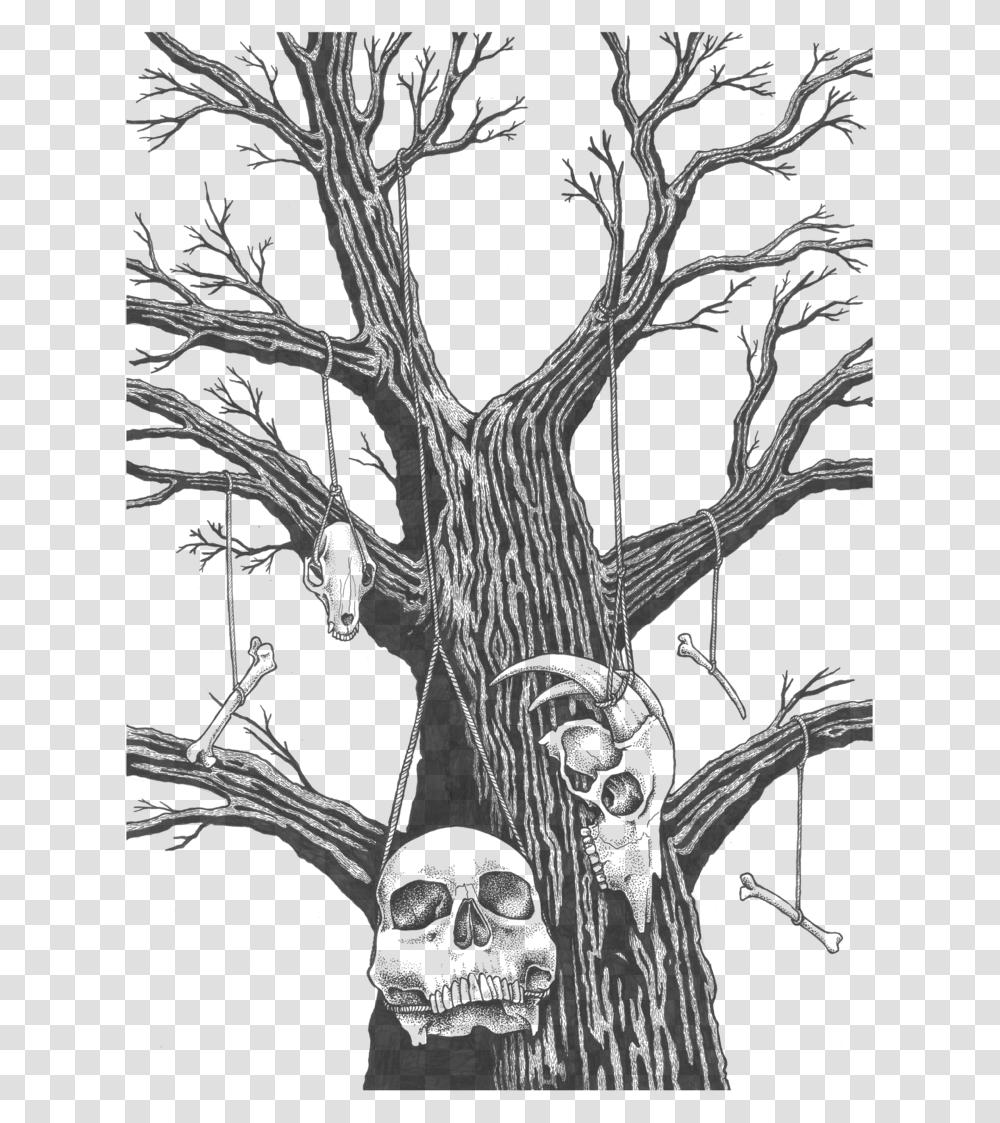 Tree Sketch 4png Bones Hanging From A Tree, Gray, World Of Warcraft Transparent Png