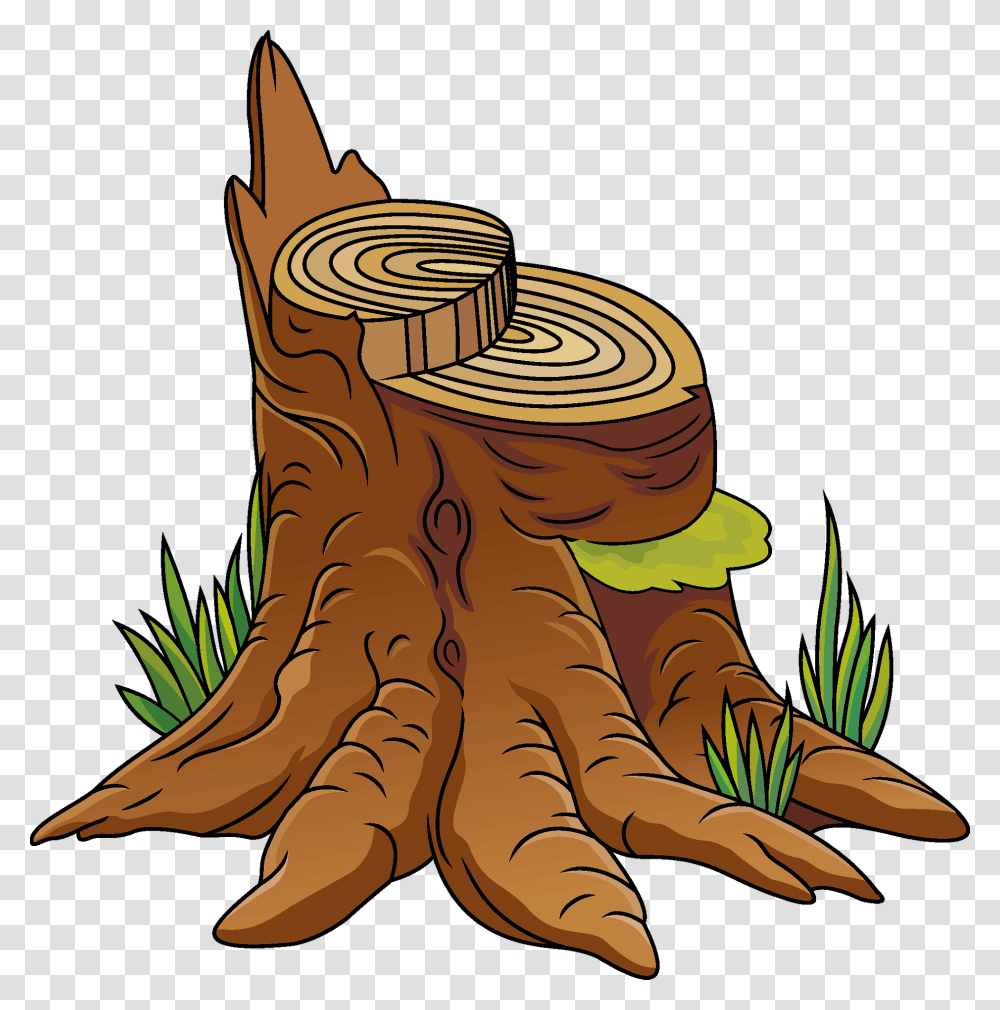 Tree Stump Clipart Clip Art Tree Stump, Plant, Root, Person, Human Transparent Png