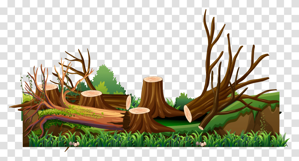 Tree Stump Cut Down Trees Cartoon Transparent Png