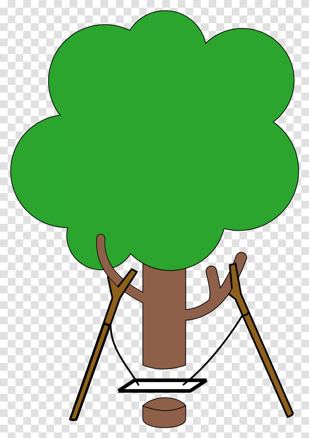 Tree Swing Cartoon, Bow, Silhouette, Green, Coat Rack Transparent Png