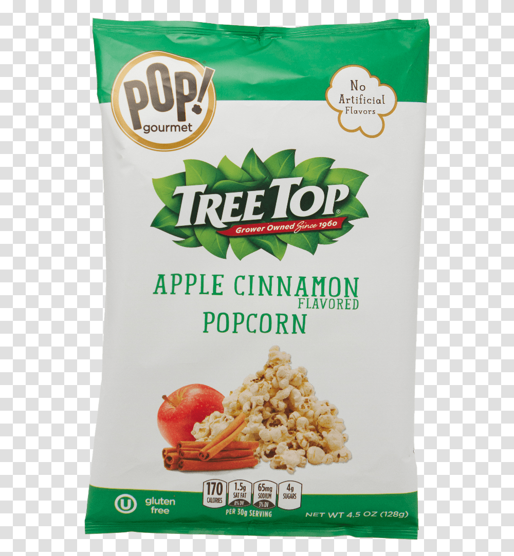 Tree Top Apple Cinnamon Popcorn Fresh, Food, Ice Cream, Dessert, Creme Transparent Png