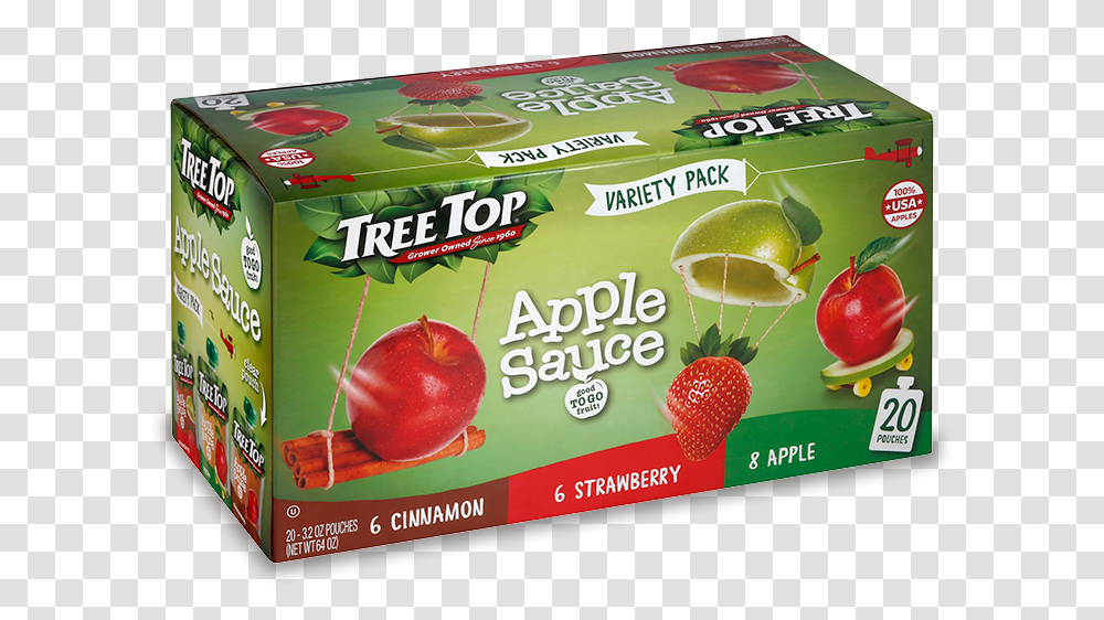 Tree Top Cinnamon Strawberry & Apple Variety Pack Kissel, Plant, Fruit, Food, Produce Transparent Png