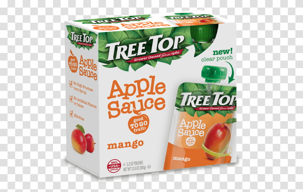 Tree Top Mango Apple Sauce Seedless Fruit, Plant, Bowl, Food, Bottle Transparent Png