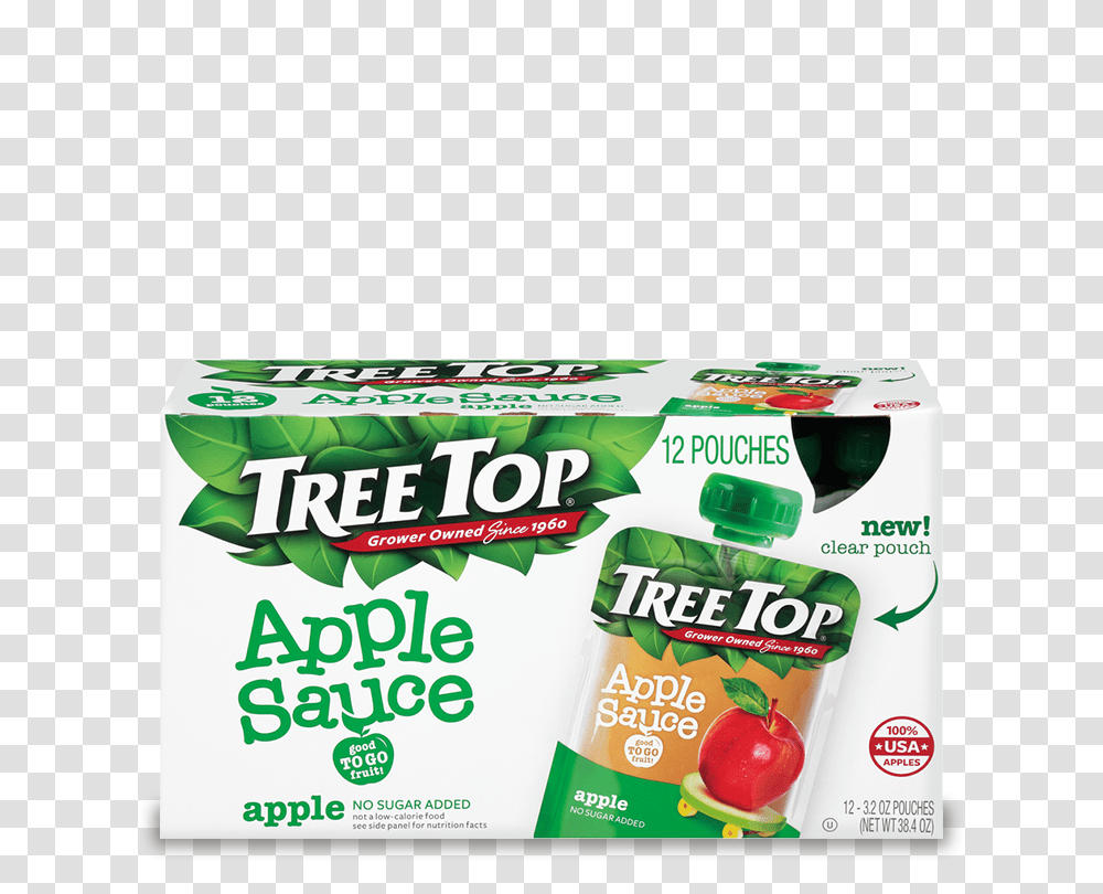 Tree Top No Sugar Added Apple Sauce Pouch Pack, Plant, Food, Bowl, Flyer Transparent Png