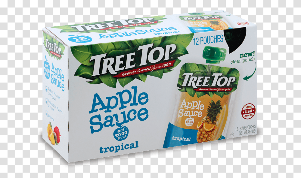 Tree Top Tropical Applesauce Snack, Pineapple, Fruit, Plant, Food Transparent Png