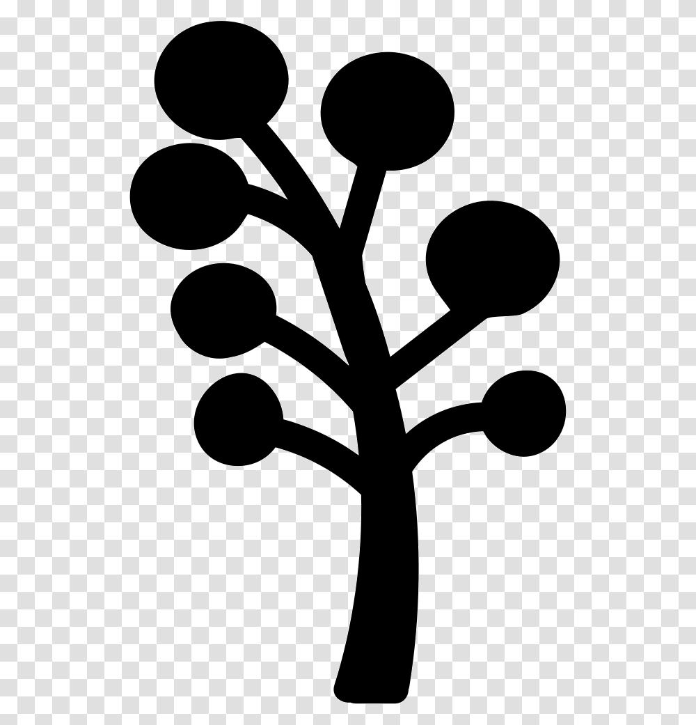 Tree Trunk With Seven Balls Of Foliage Trunk, Stencil, Cross, Coat Rack Transparent Png