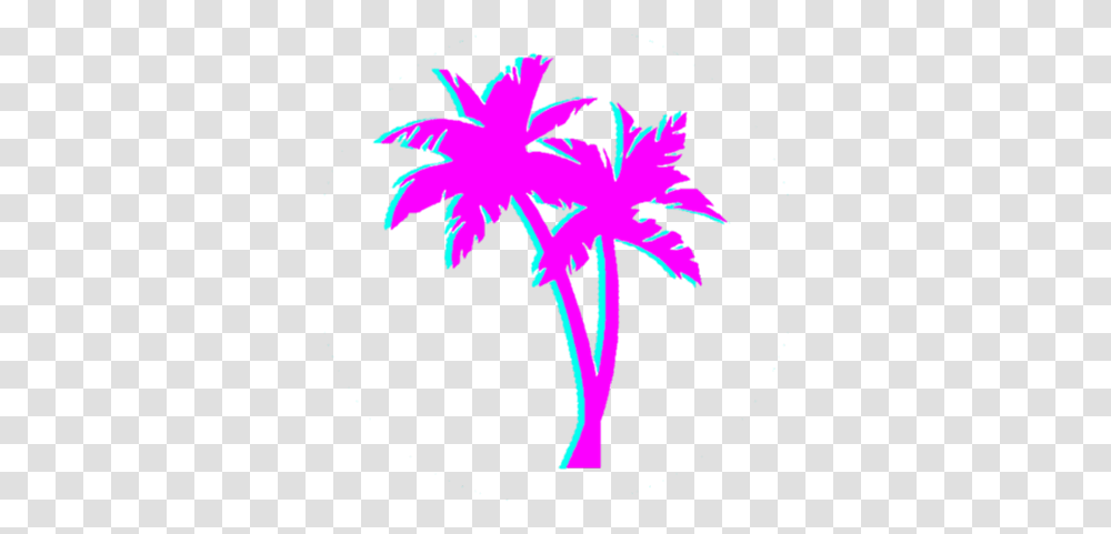 Tree Vaporwave Palm Tree Cartoon Black And Palm Tree Silhouette Svg, Graphics, Light, Pattern, Purple Transparent Png