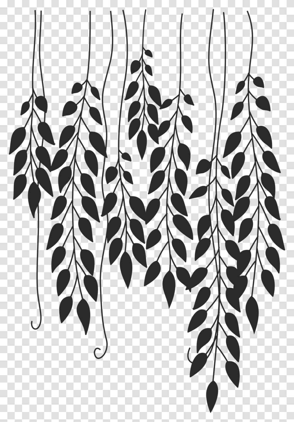 Трафарет ветка с листьями