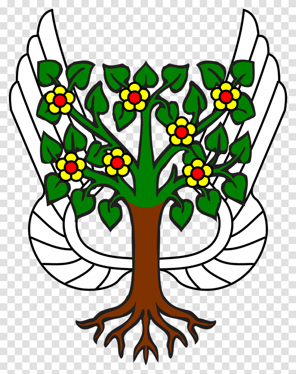 Tree Wings Roots Free Photo Tree Heraldry, Floral Design, Pattern Transparent Png