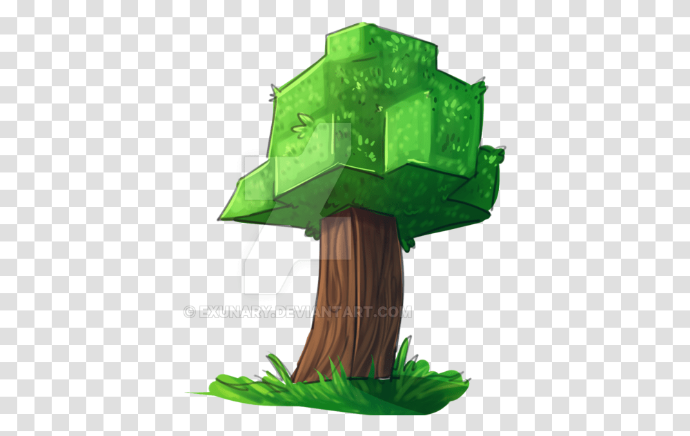 Tree With Face Clipart Vector Library Minecraft Minecraft Tree, Plant, Paper, Origami, Green Transparent Png