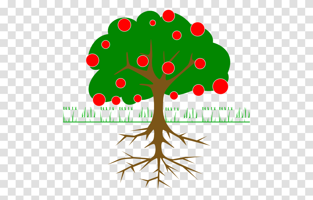 Tree With Fruit Clipart, Root, Plant Transparent Png