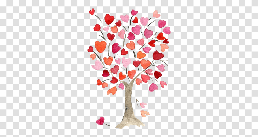 Tree With Hearts Card, Plant, Petal, Flower, Blossom Transparent Png