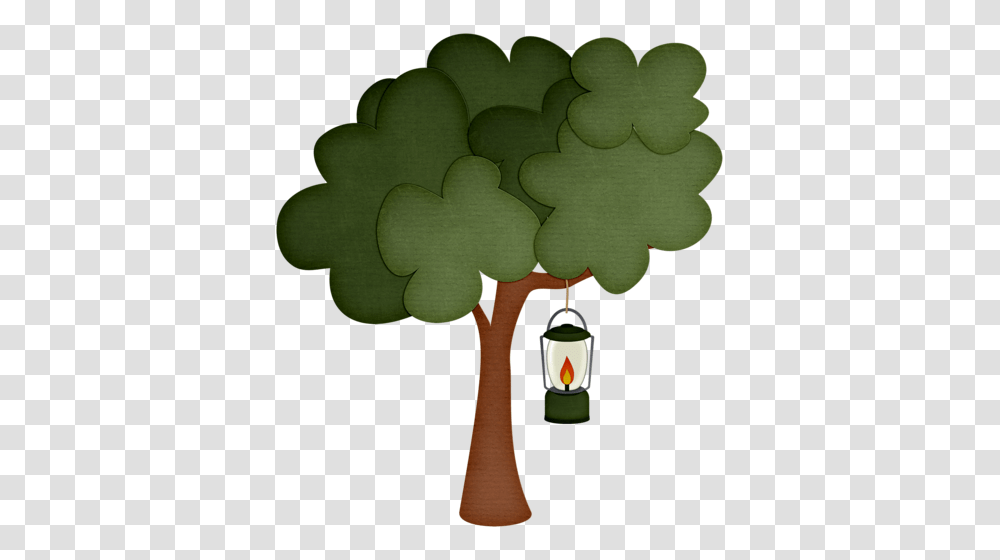 Tree With Lantern Camping Cards Stamps Clipart, Plant, Green, Leaf Transparent Png
