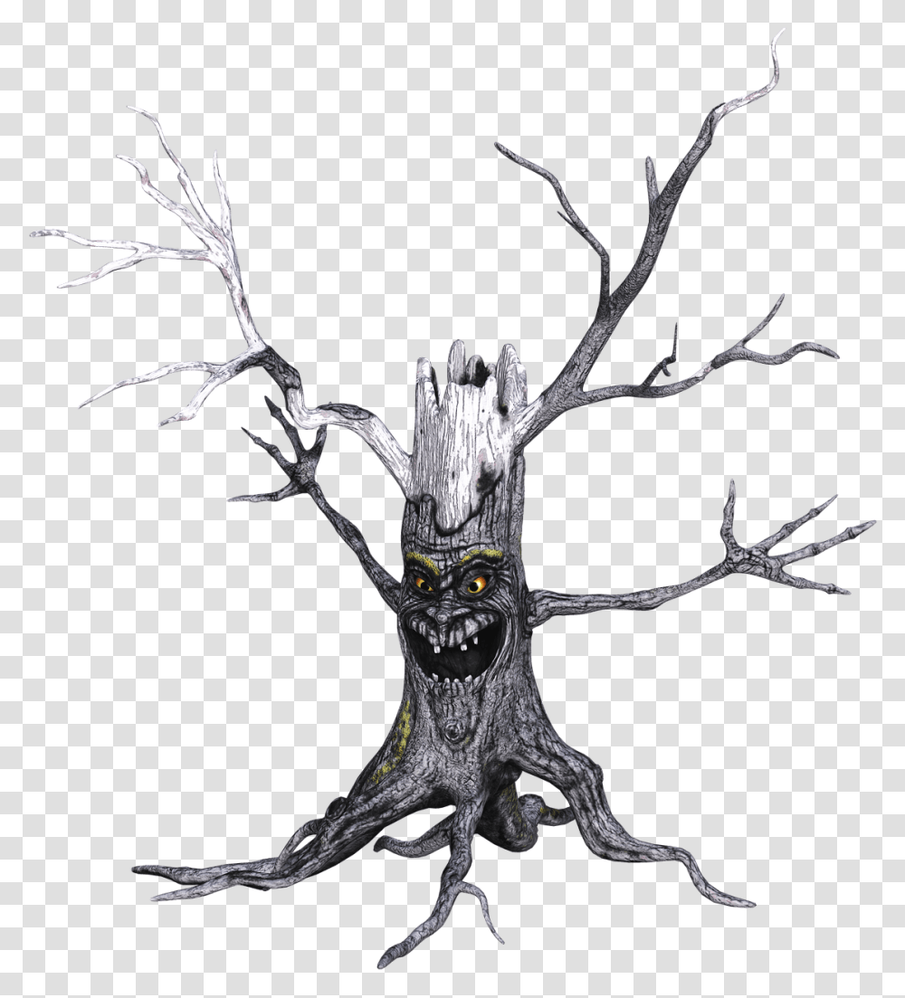 Tree With Scary Face Clip Arts Tree With Scary Face, Spider, Invertebrate, Animal, Arachnid Transparent Png