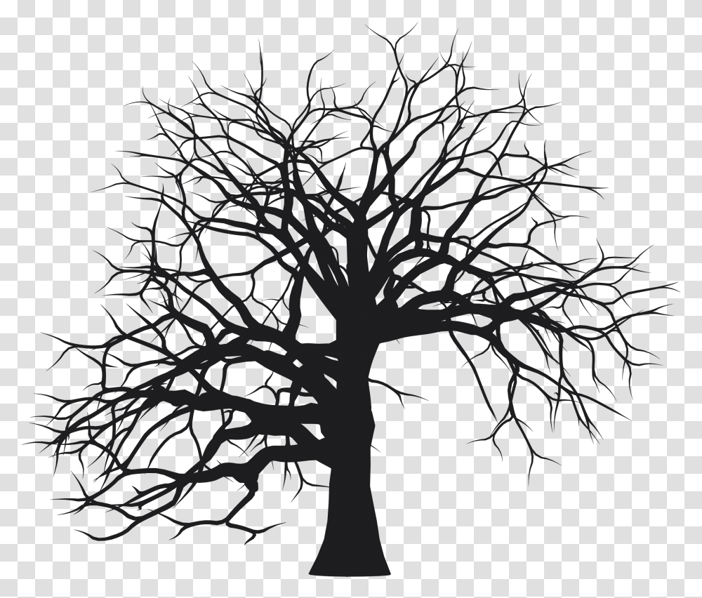 Tree Without Leaves Silhouette, Plant, Oak, Tree Trunk, Cross Transparent Png