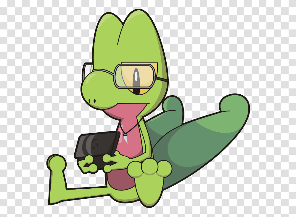 Treecko Playing A Ds, Animal, Amphibian, Wildlife, Frog Transparent Png