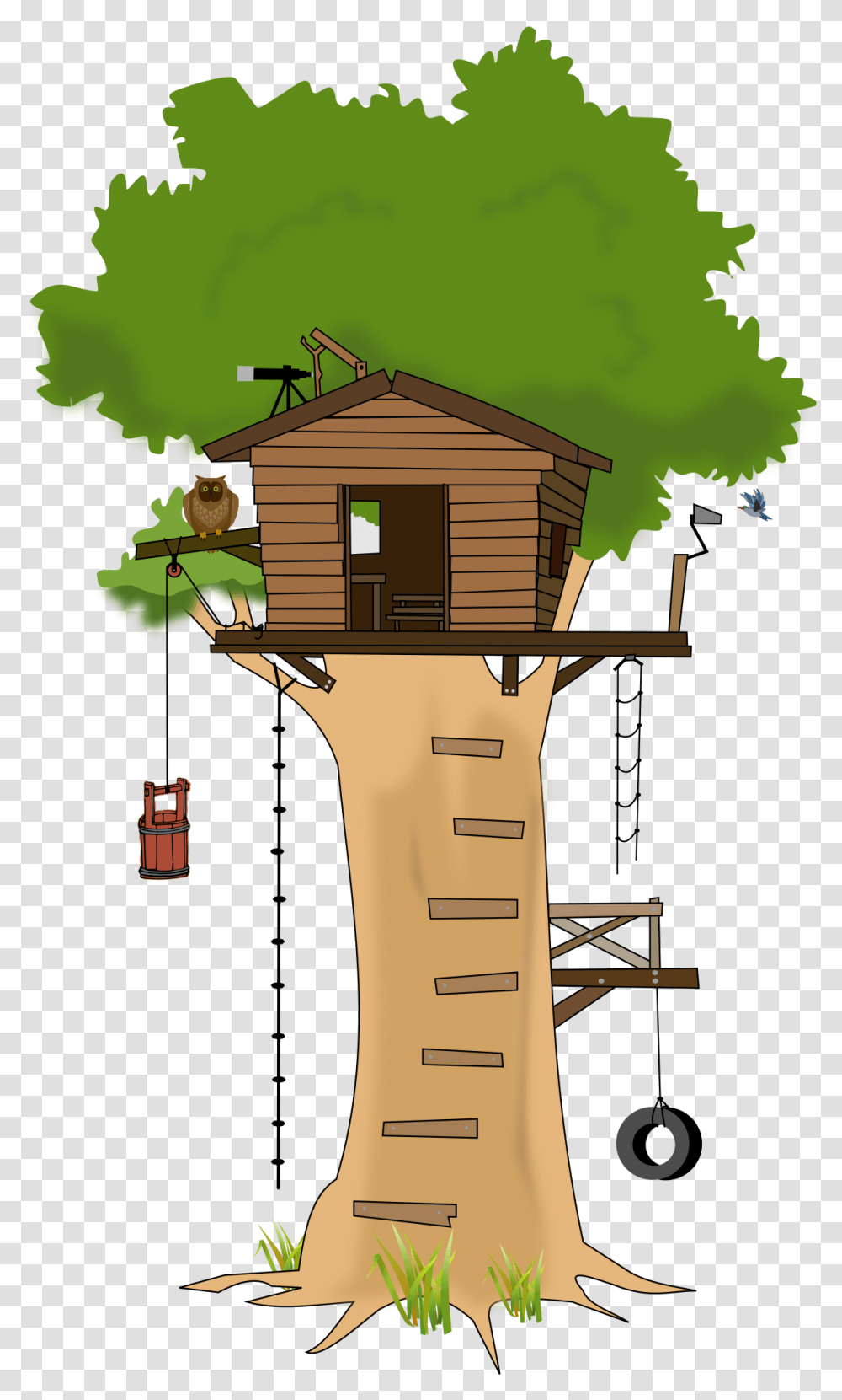 Treehouse Clipart, Housing, Building, Cabin, Cross Transparent Png