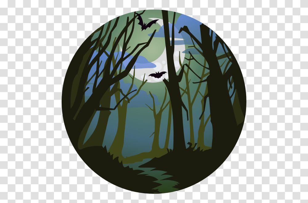 Treehouse Halloween Party Circle, Fisheye, Painting, Window Transparent Png