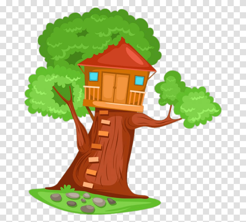 Treehouse With Red Roof Tree House, Outdoors, Plant, Nature, Architecture Transparent Png