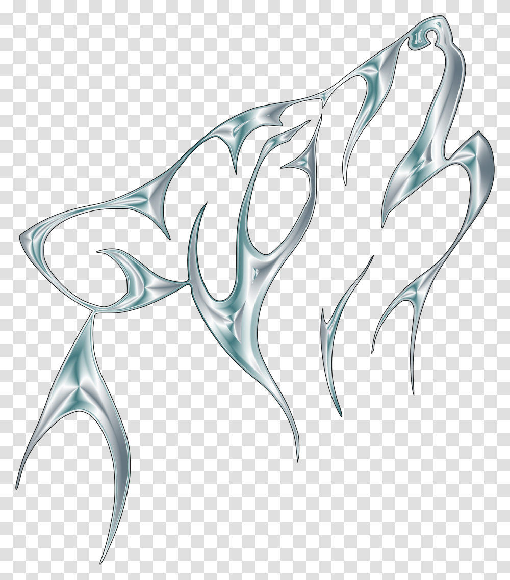 Treeleaffish Black And White Animals Drawing, Stencil, Scissors, Blade, Weapon Transparent Png