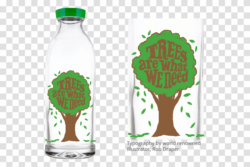 Trees Are What We Need Environmental Water Bottle Design, Beverage, Drink, Milk, Pop Bottle Transparent Png