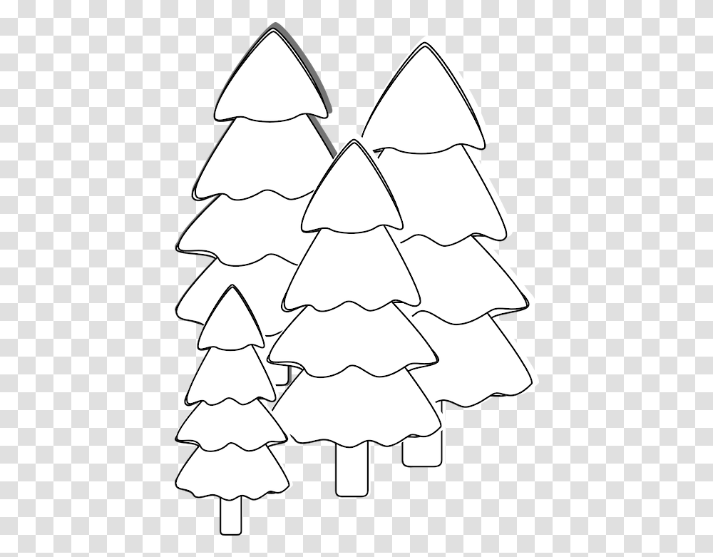 Trees Fir White Free Vector Graphic On Pixabay Gambar Pohon Cemara Hitam Putih, Plant, Ornament, Christmas Tree, Star Symbol Transparent Png