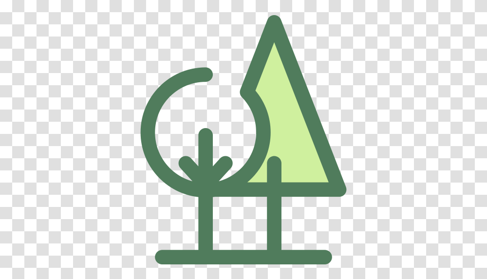 Trees Forest Icon Tree, Symbol, Cross, Text, Triangle Transparent Png