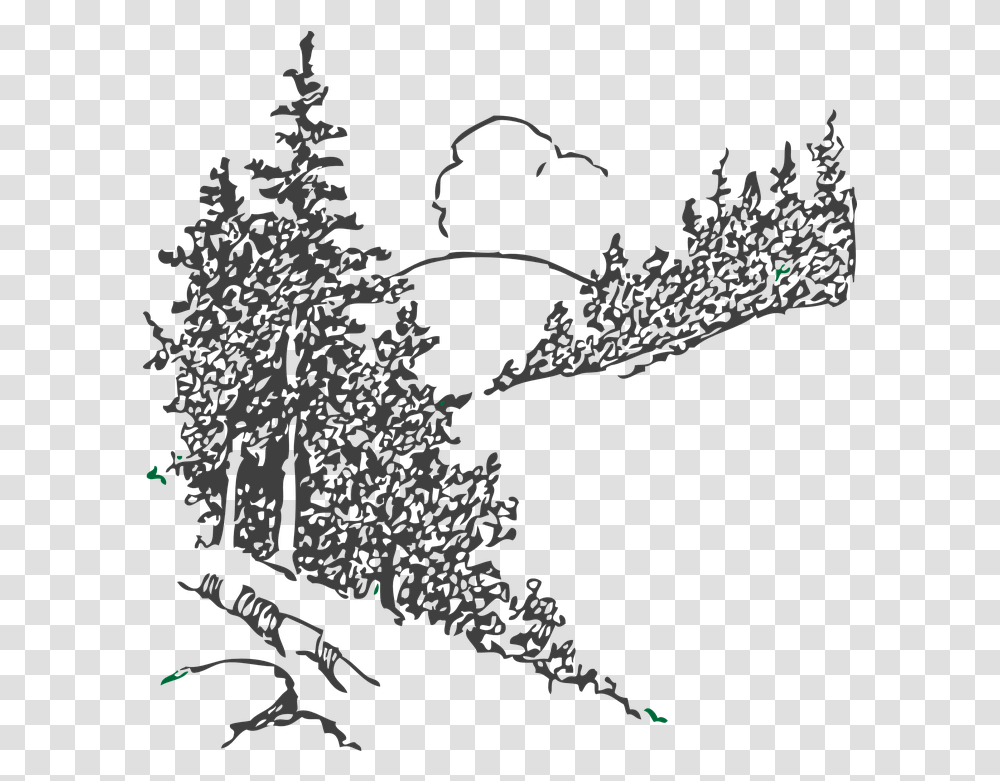Trees Forest Pines Country Free Vector Graphic On Pixabay Free Christmas Clip Art, Text, Nature, Outdoors, Plant Transparent Png