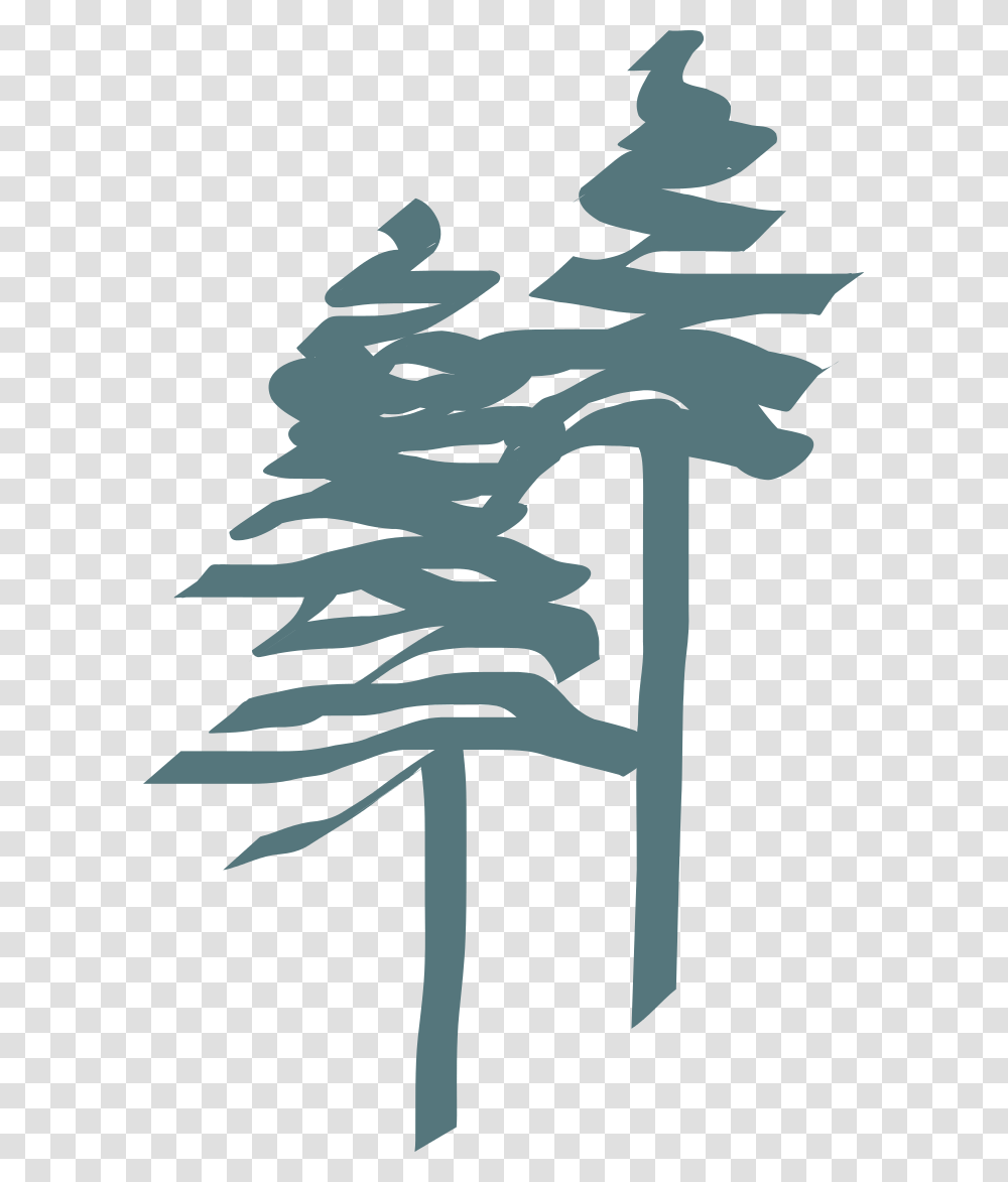 Trees Green Jack Pine, Bird, Stencil, Cross Transparent Png