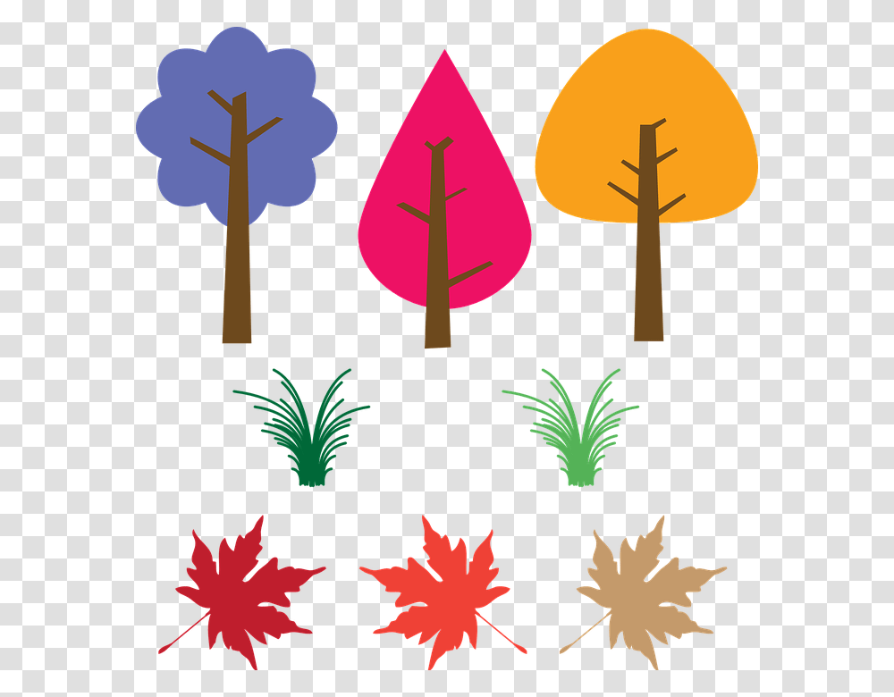 Trees Leaves Fallen Leaves Colorful, Leaf, Plant, Pattern, Ornament Transparent Png