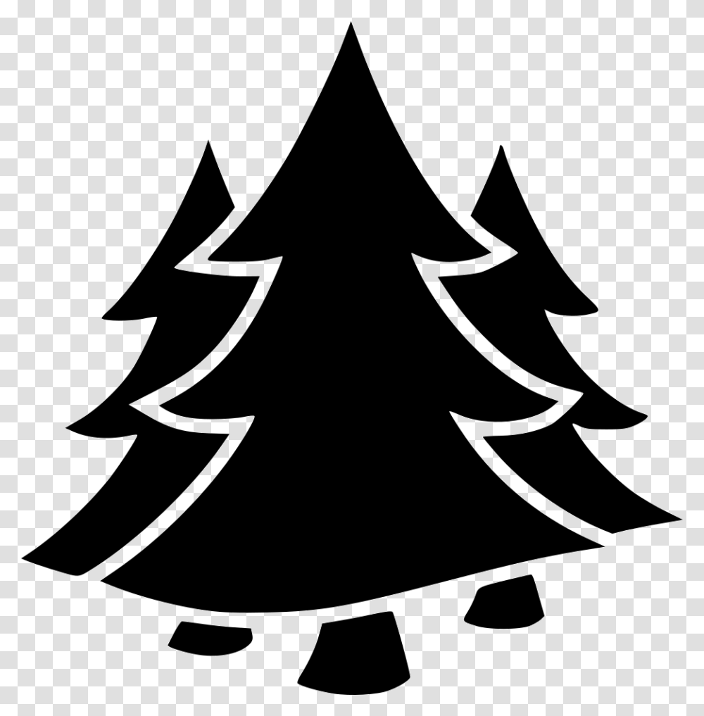 Trees Tree Forest Forestry Jungle Icon Free Download, Stencil, Silhouette, Plant, Star Symbol Transparent Png
