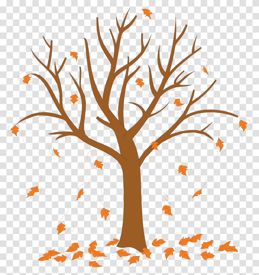 Trees Without Leaves Coloring Pages Tree With Leaves Cartoon Leaves Falling Off Tree, Plant, Graphics, Leaf, Outdoors Transparent Png