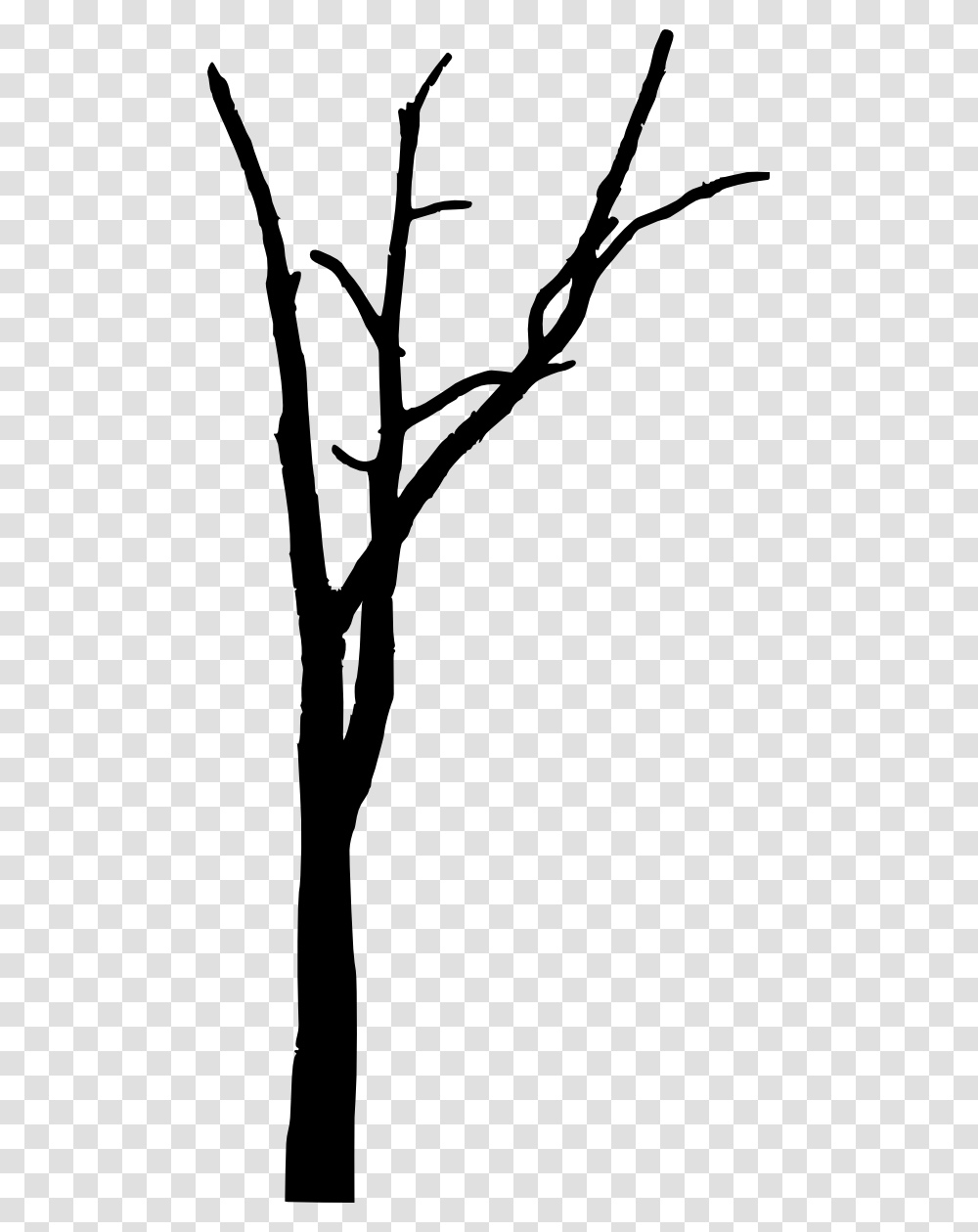 Trees Without Leaves Spooky Trees Silhouette Bare, Stencil, Bow, Plant, White Transparent Png