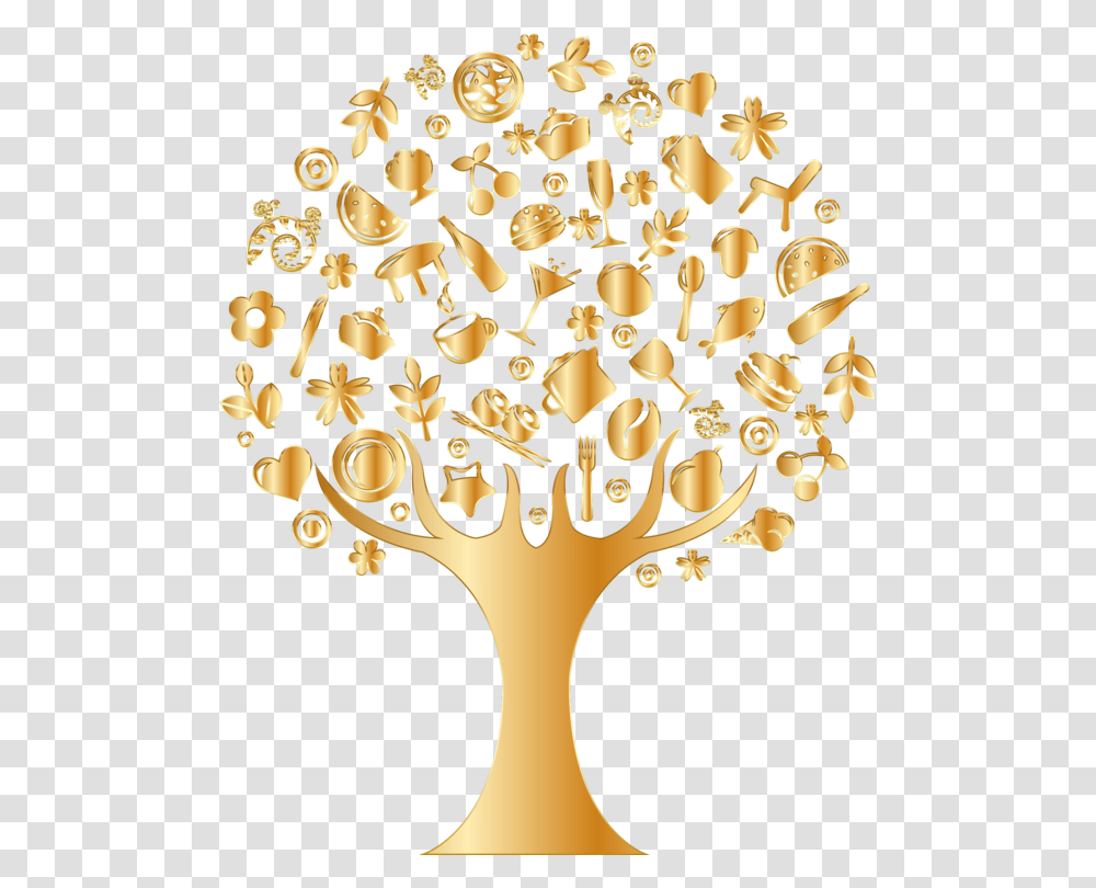 Treeyellowgold Tree Of Life Gold Art, Chandelier, Lamp, Floral Design, Pattern Transparent Png