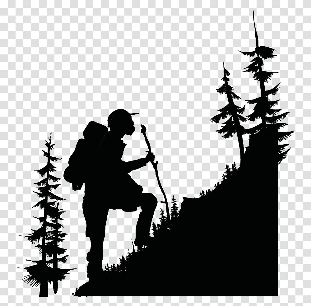 Trekking Hd Hiking Clipart, Person, People, Silhouette Transparent Png