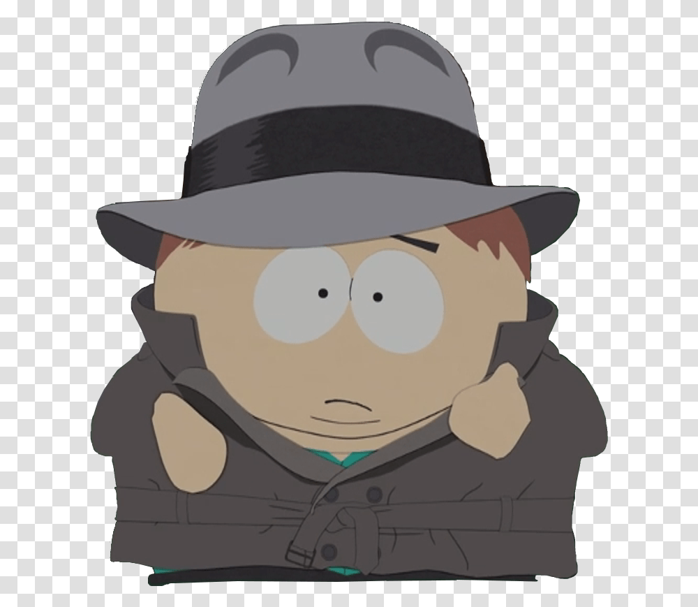 Trench Coat And Hat Cartman Cartman Fedora, Apparel, Cowboy Hat, Sun Hat Transparent Png